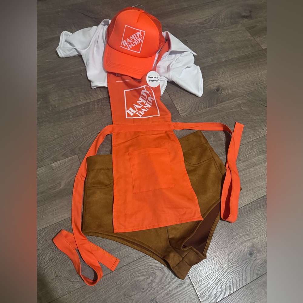 Handy Dandy Orange Apron and Cap Set